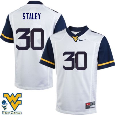 Men's West Virginia Mountaineers NCAA #30 Evan Staley White Authentic Nike Stitched College Football Jersey KH15M81LL